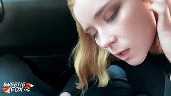 Babe Blowjob Cock and Cum in Mouth in the Car Instead of Paying for the Fare