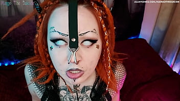 Girl Deep Sucking Sex Toys until Cum on Face after Cosplay Party