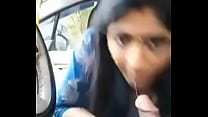 Gal kisses dick inside car